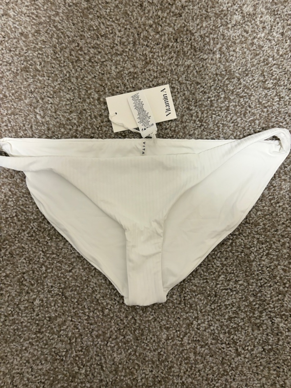 Vitamin A Ribbed White Bikini Brief